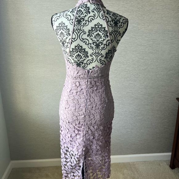 Bardot Gemma Halter Lace Sheath Dress, Orchid, XS - Picture 5 of 9